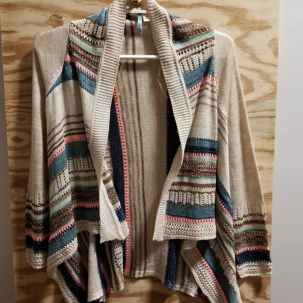 Moonlight Women's Shrug Sweater‎ MEDIUM Multicolored Striped